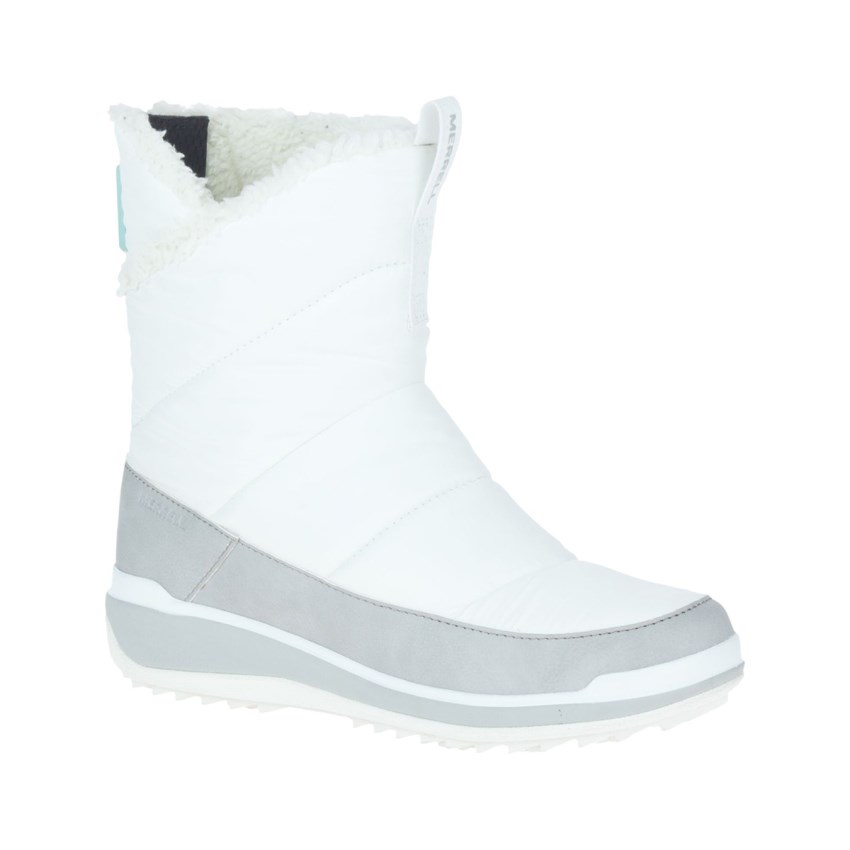 Bottes Merrell Snowcreek Sport Mid Zip Polar Waterproof Blanche Femme | Z.S.AJRJ